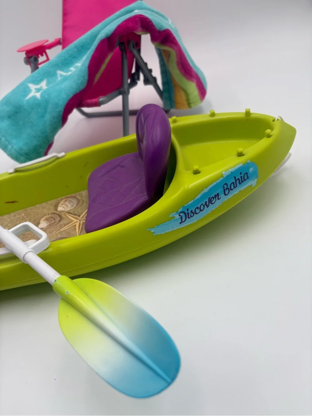 American Girl‎ Lea Ocean Kayak Set Retired Kayak Sail Paddle Chair Tow